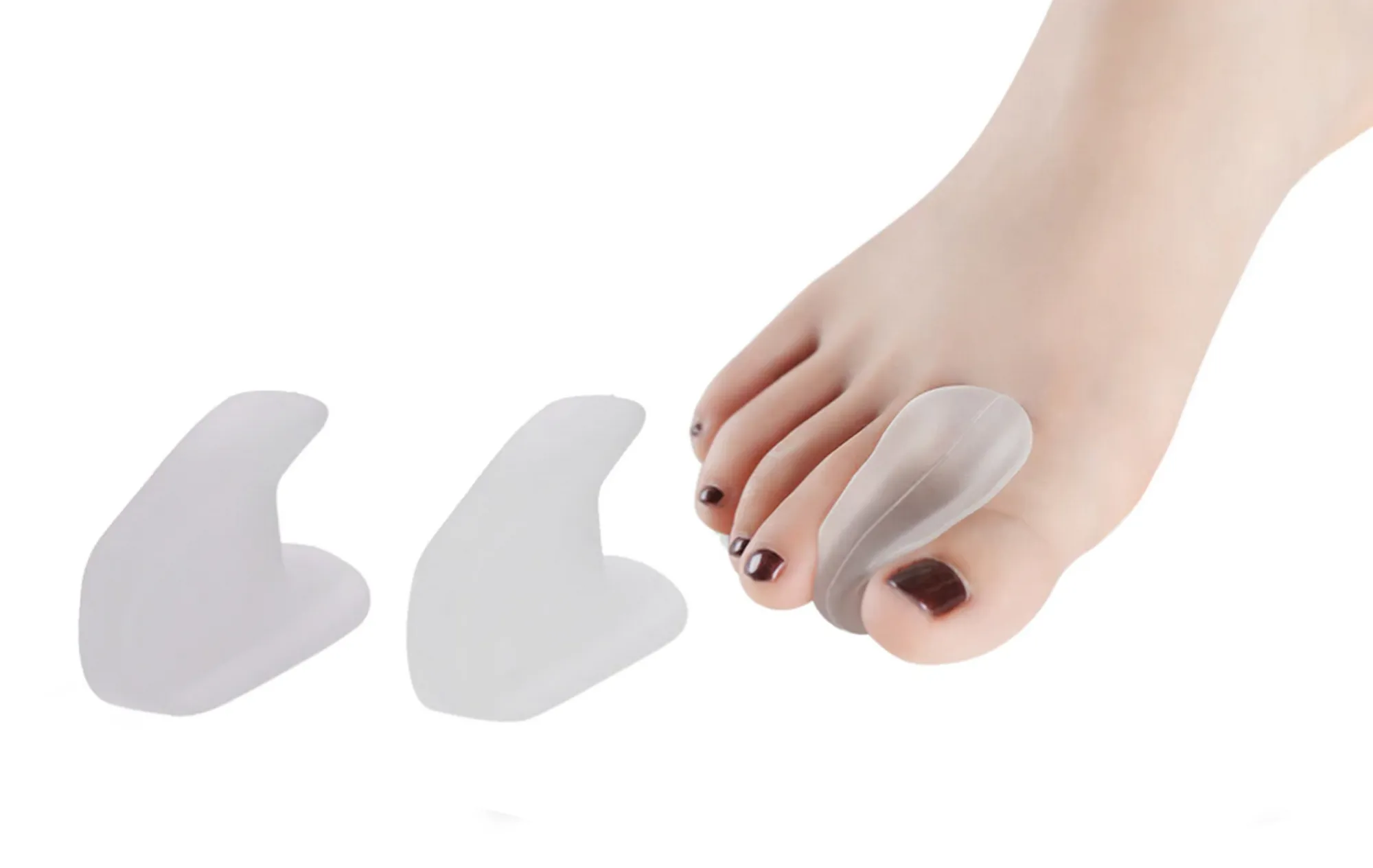 1 Pair Silicone Bone Thumb Orthotics Corrector Toe Wedge Toe Separator
