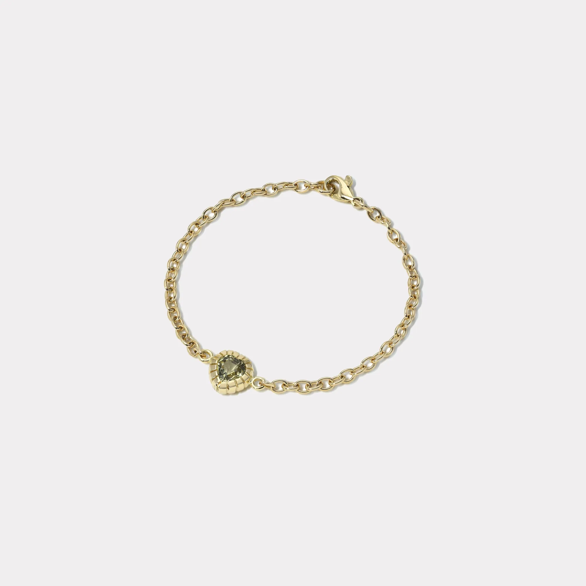 1.24ct Heart Yellow Sapphire Heirloom Bezel Bracelet