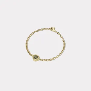 1.24ct Heart Yellow Sapphire Heirloom Bezel Bracelet