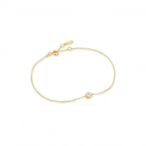 14ct Gold White Sapphire Bracelet BAU006-01YG