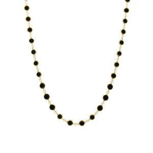14K Gold Circle Station Necklace