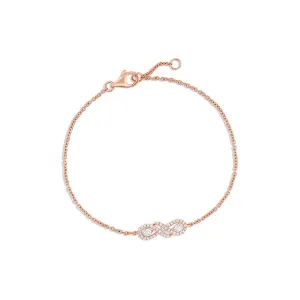 18K Rose Gold 0.25ctw Diamond Chain Bracelet