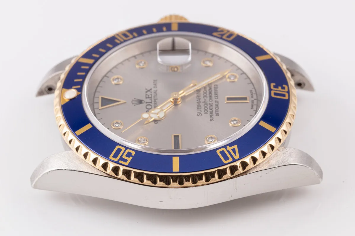 2006 Rolex Two-Tone Submariner 16613 T with Silver Serti Dial