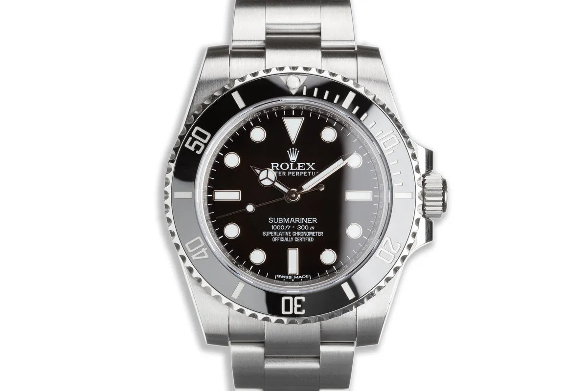 2017 Rolex Submariner No-Date 114060 with Box & Card