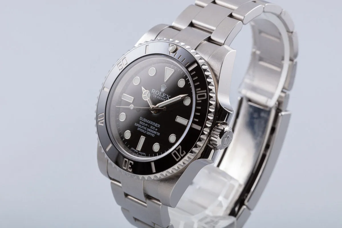 2017 Rolex Submariner No-Date 114060 with Box & Card