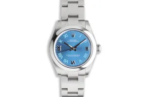 2020 Rolex Oyster Perpetual 126000 31mm Bright Metallic Blue Dial Box & Card