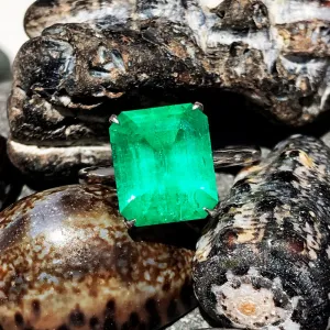 3.82 Carat Emerald Solitaire Ring