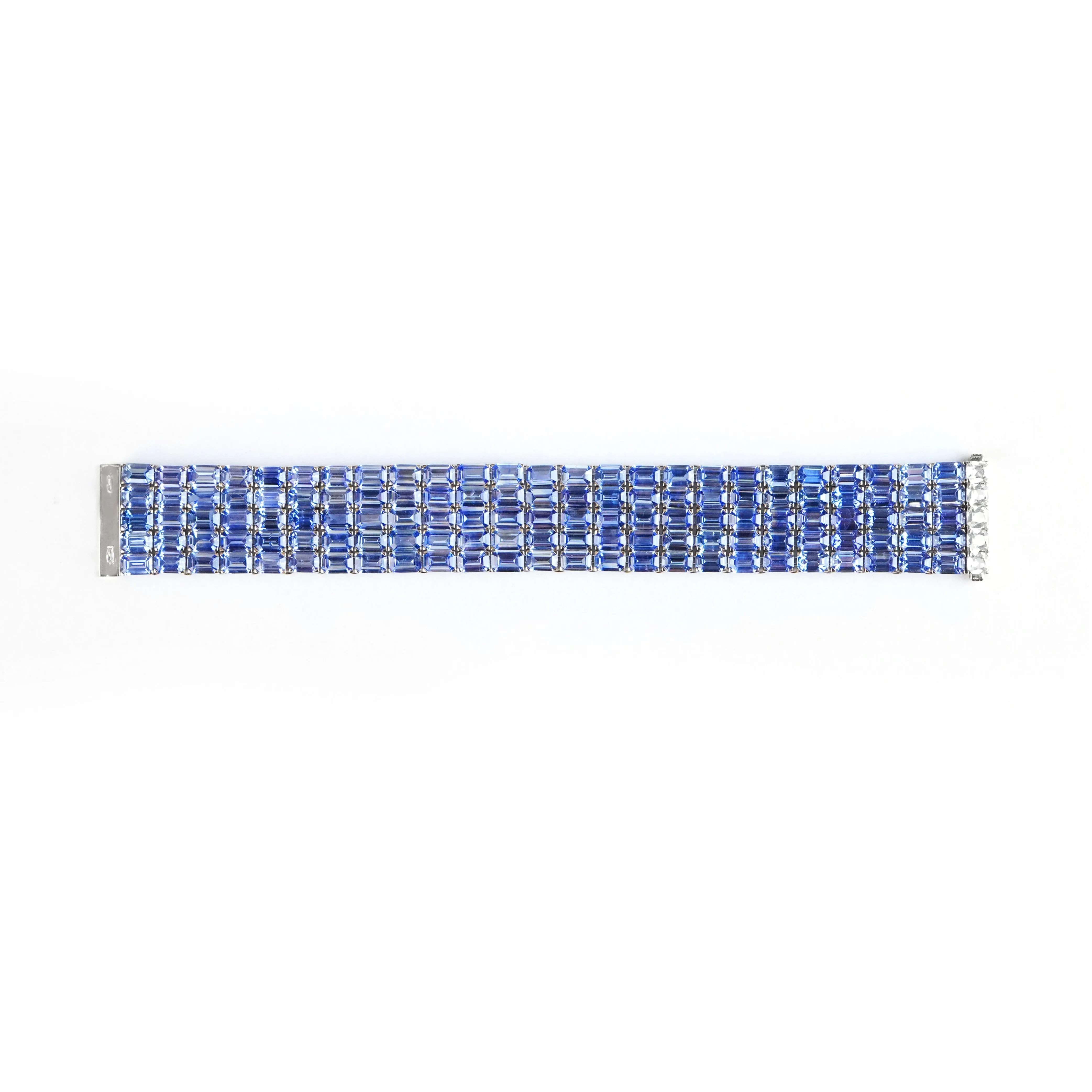 71.926 cts Octagon Blue Sapphire with Diamond Bracelet (ENQUIRE)