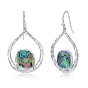 Abalone Open Teardrop Dangle Earrings
