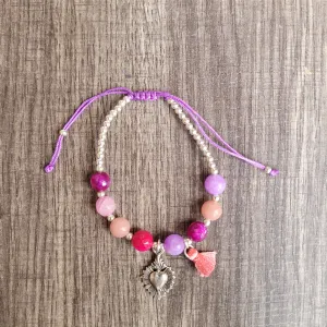 Agatas/Sacred heart 925 silver bracelet