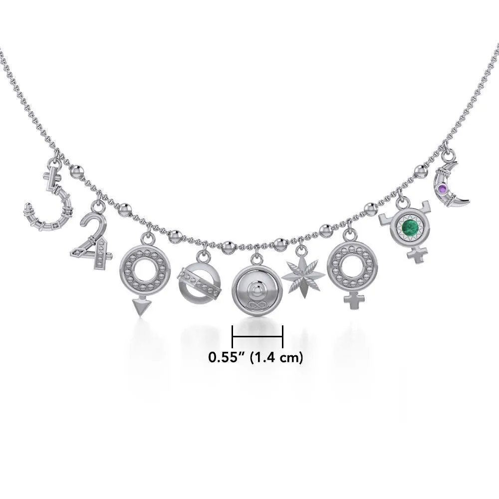 Alchemy of the Planet Silver Necklace with Gemstone TNC457