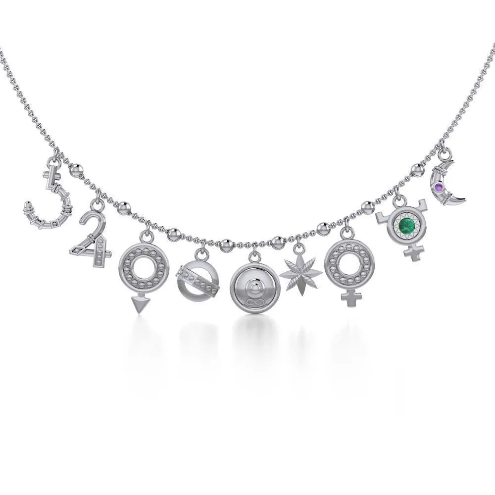 Alchemy of the Planet Silver Necklace with Gemstone TNC457