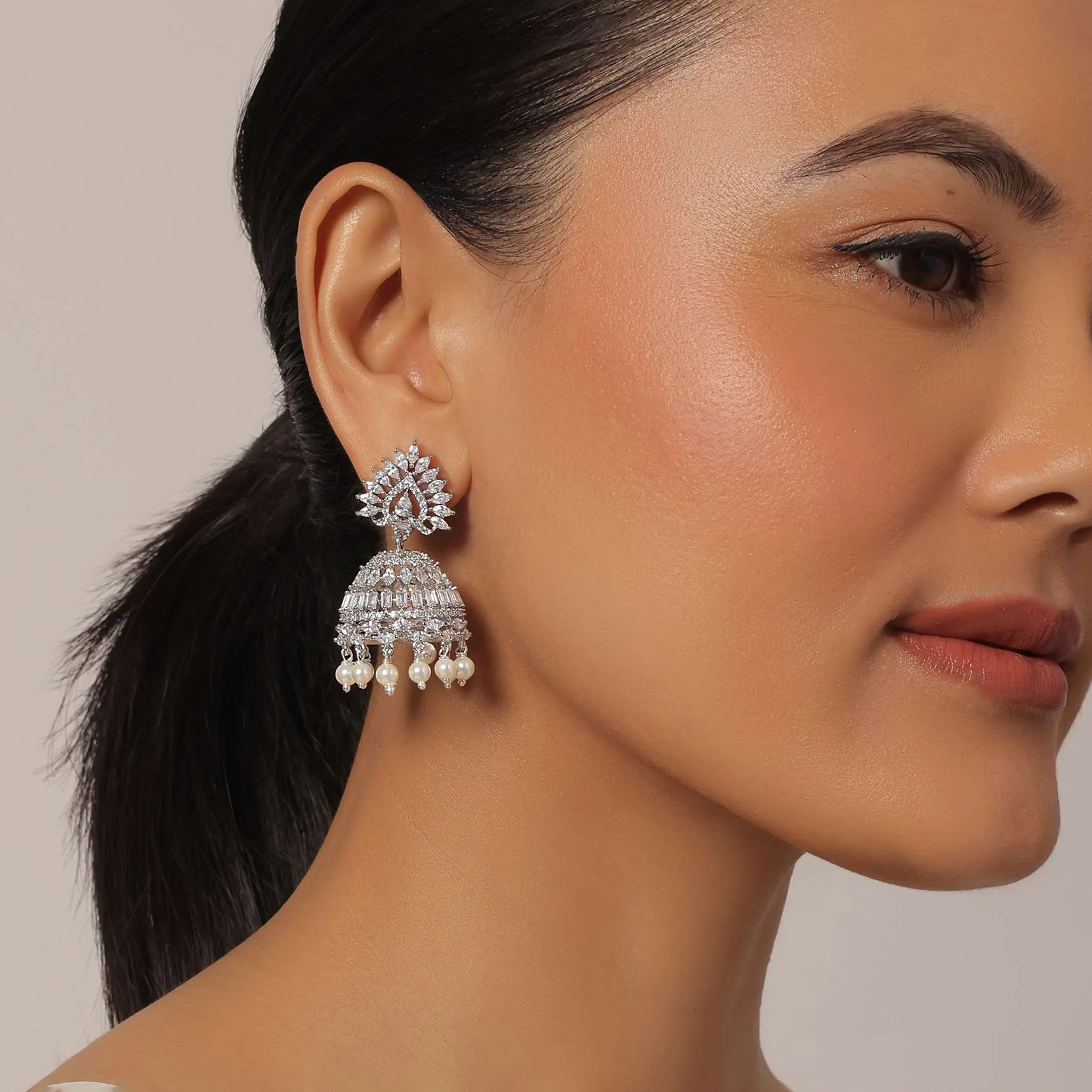Alluring Diamond Jhumkas