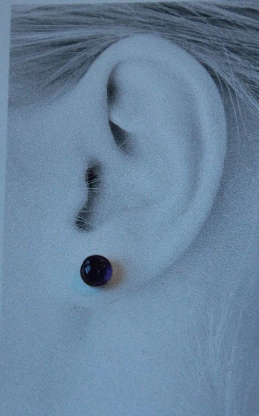 Amethyst Bezel Gemstones, Large (Niobium or Titanium Post Earrings)