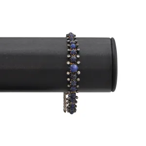 Antique Graduated Sapphire and Diamond 14k Gold Bracelet