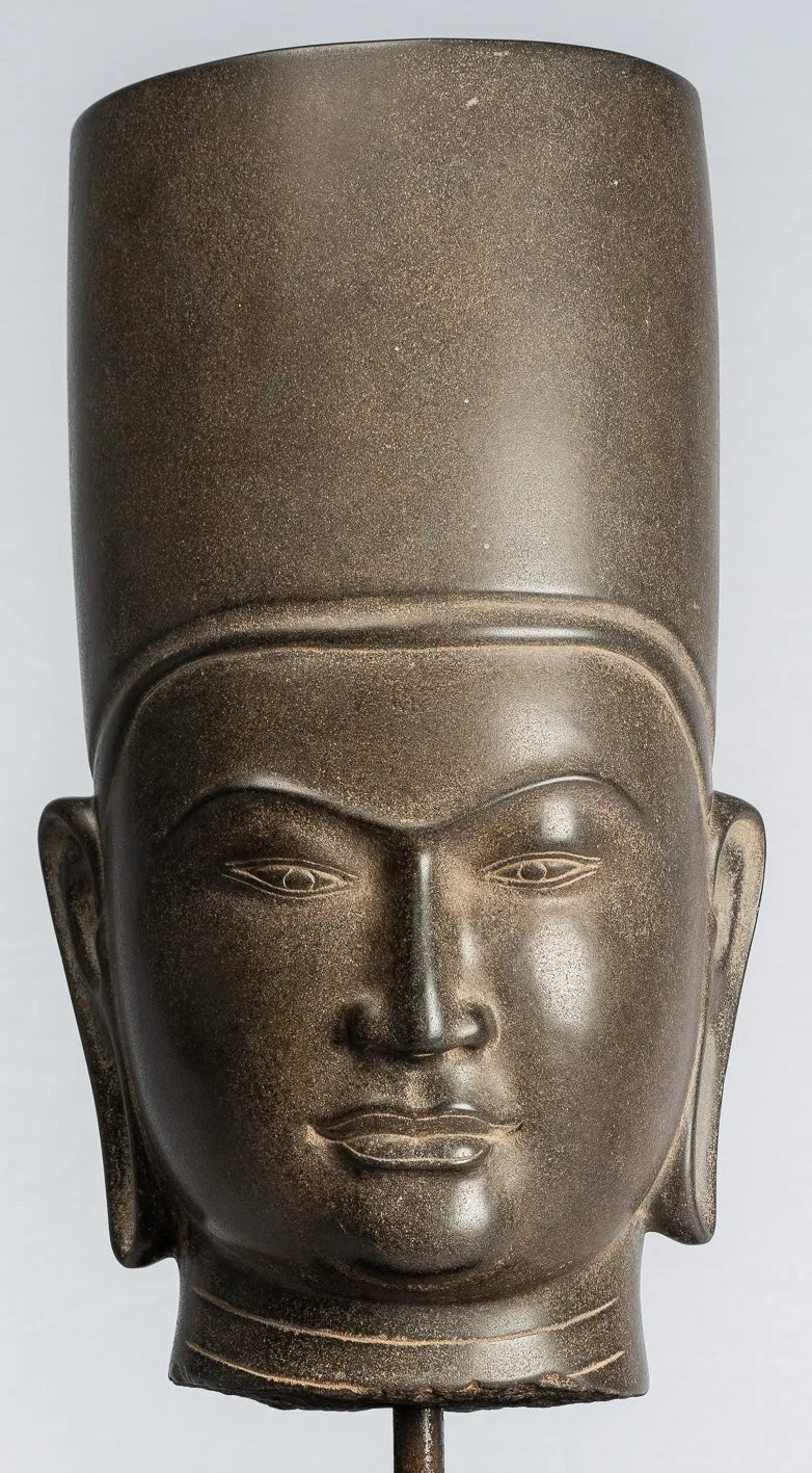 Antique Phnom Da Style Khmer Vishnu Head - Protector & Preserver - 54cm/22"