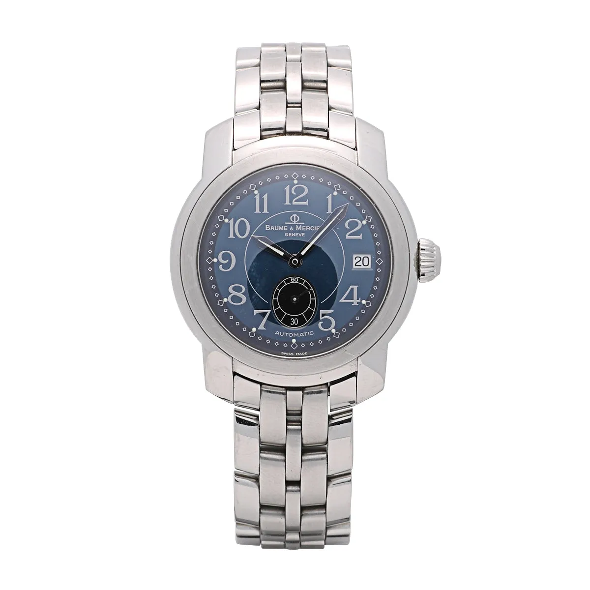 Baume & Mercier Capeland Watch Stainless Steel Blue Dial 39mm Automatic (Preowned)