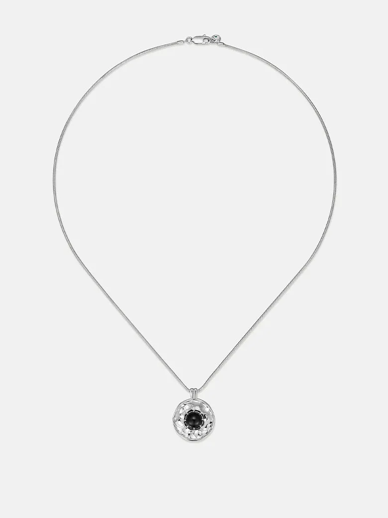 Black Onyx Coin Necklace