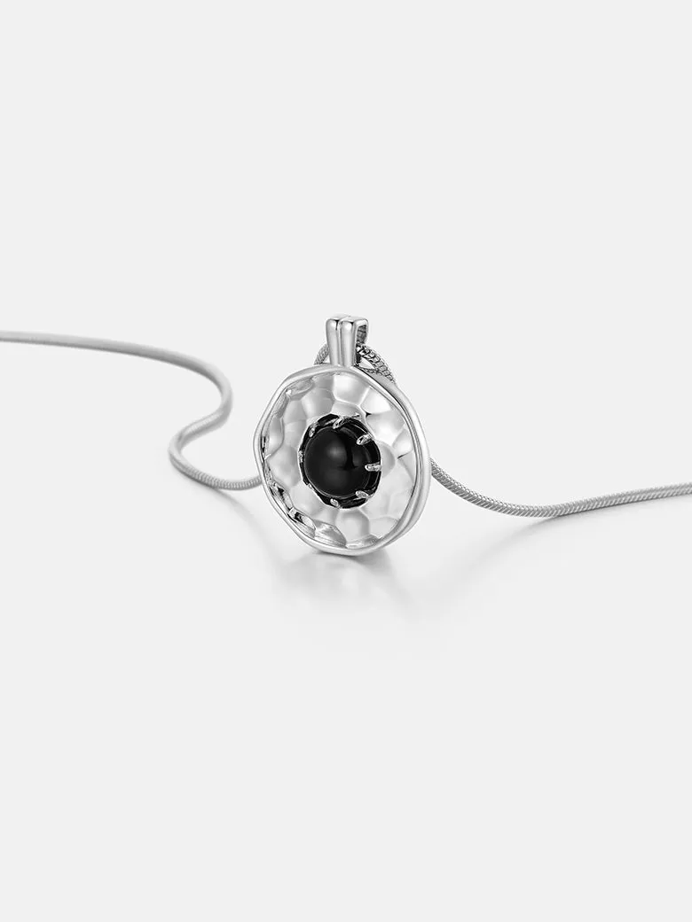 Black Onyx Coin Necklace