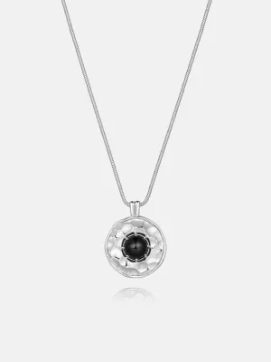 Black Onyx Coin Necklace
