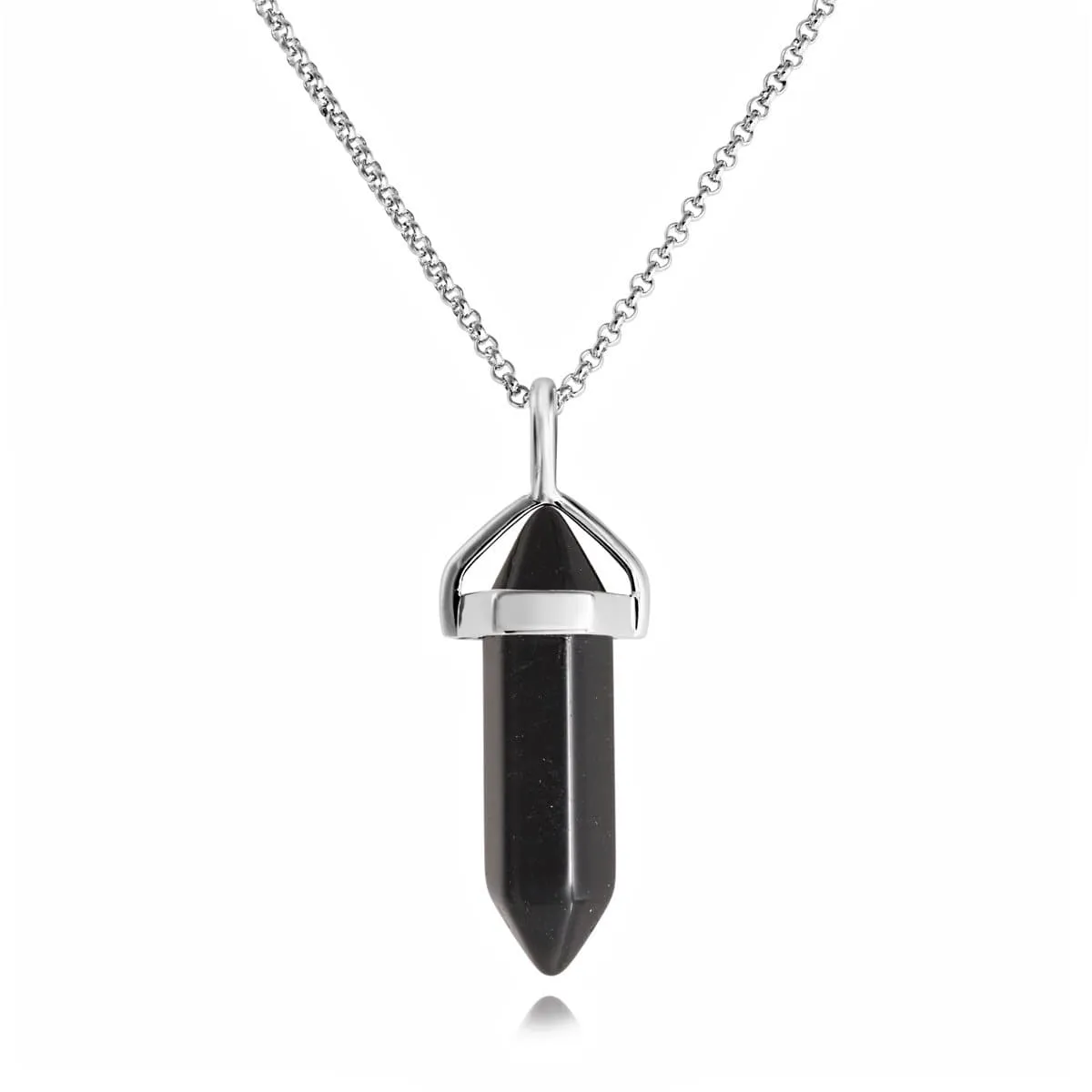 Black Onyx Genuine Gemstone Necklace