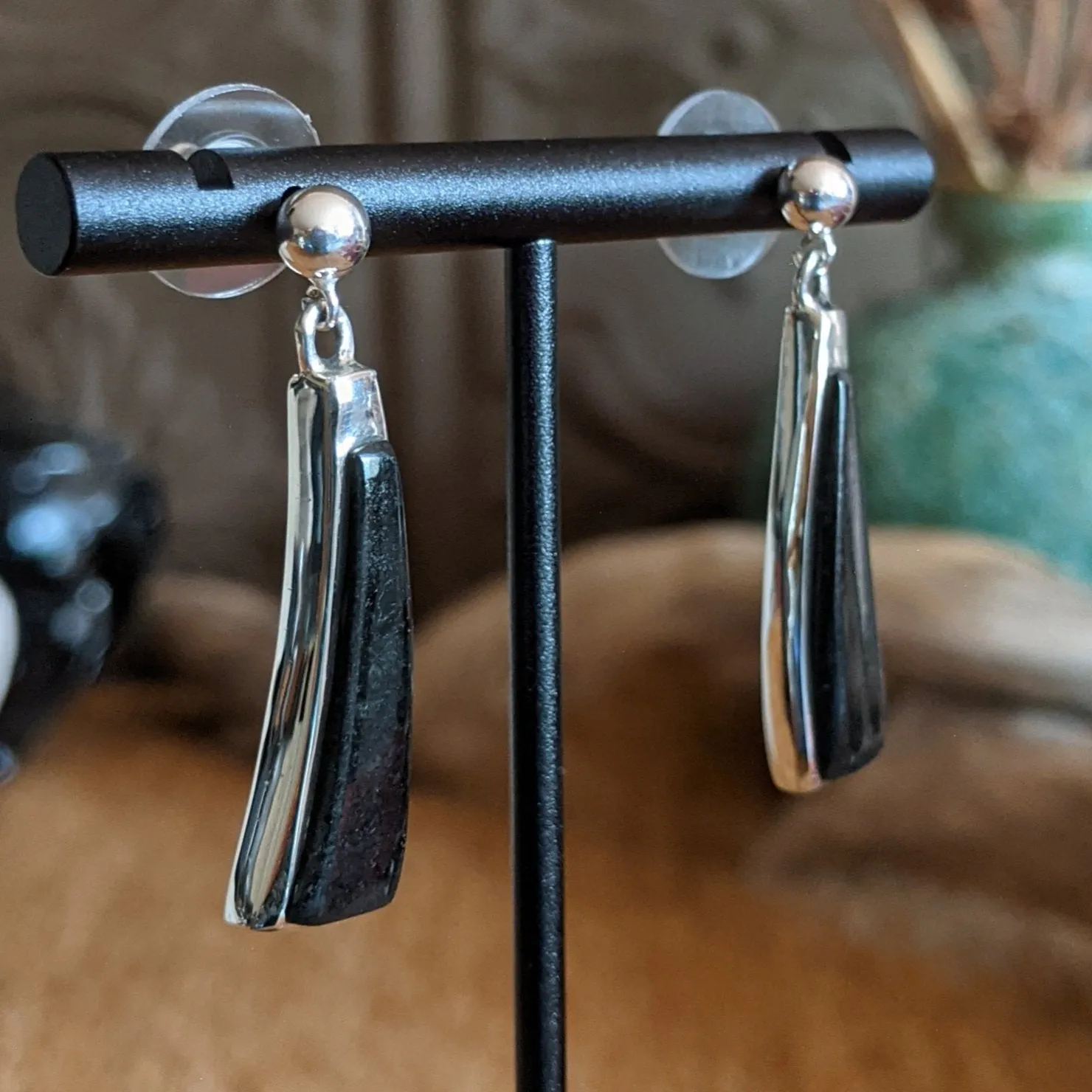 Black Onyx Linked Necklace & Earrings by Bobby Johnson SWSG-JWS-0005