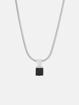 Black Onyx Sanke Charm Necklace