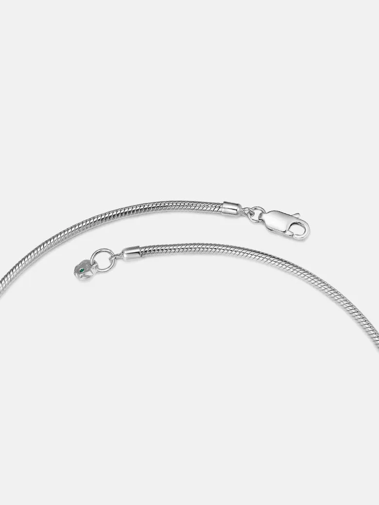 Black Onyx Sanke Charm Necklace