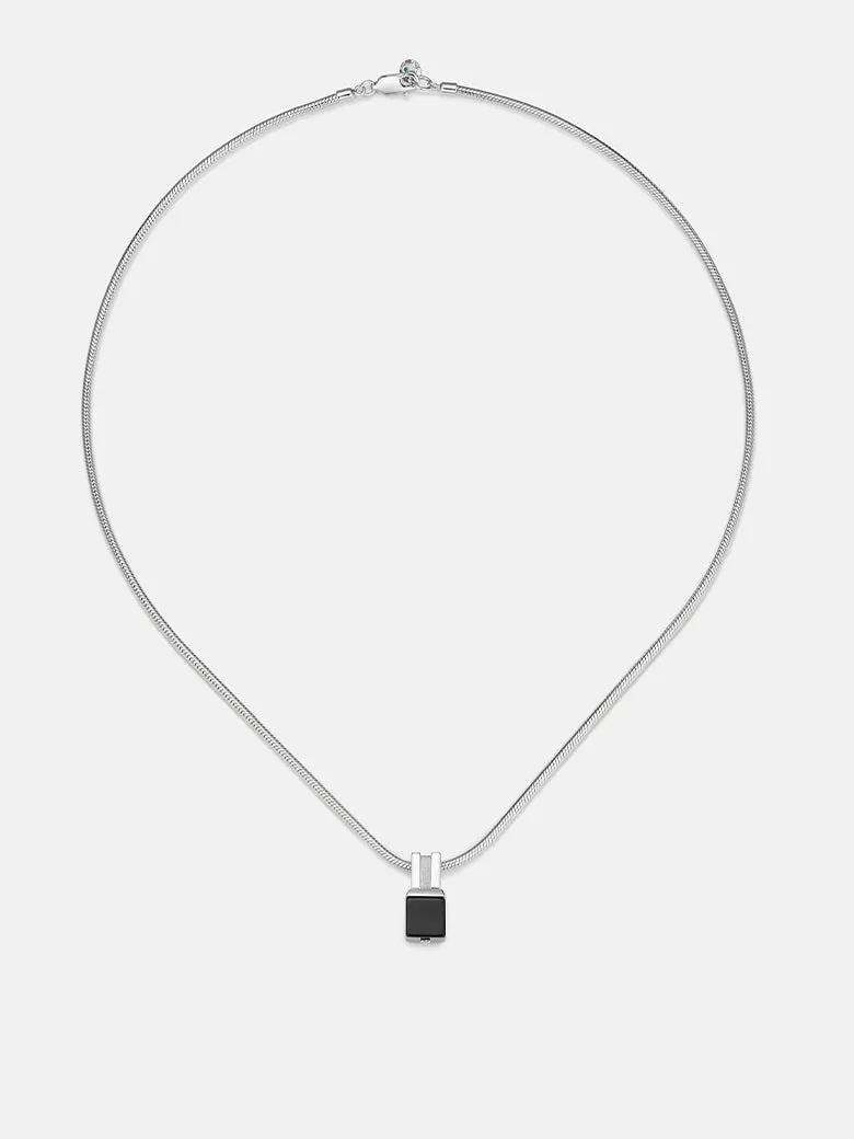 Black Onyx Sanke Charm Necklace