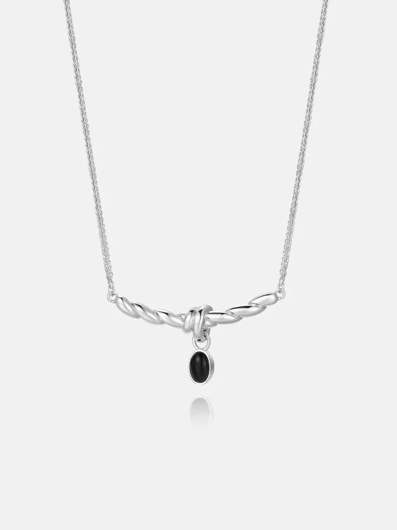 Black Onyx Twist Necklace
