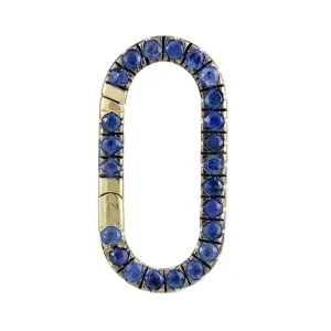 Blue Sapphire Rectangle Push in Clicker Charm Enhancer 8.30x17.50mm