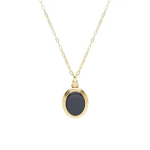 Bona Fide Schwarzer Onyx Oval Medaillon