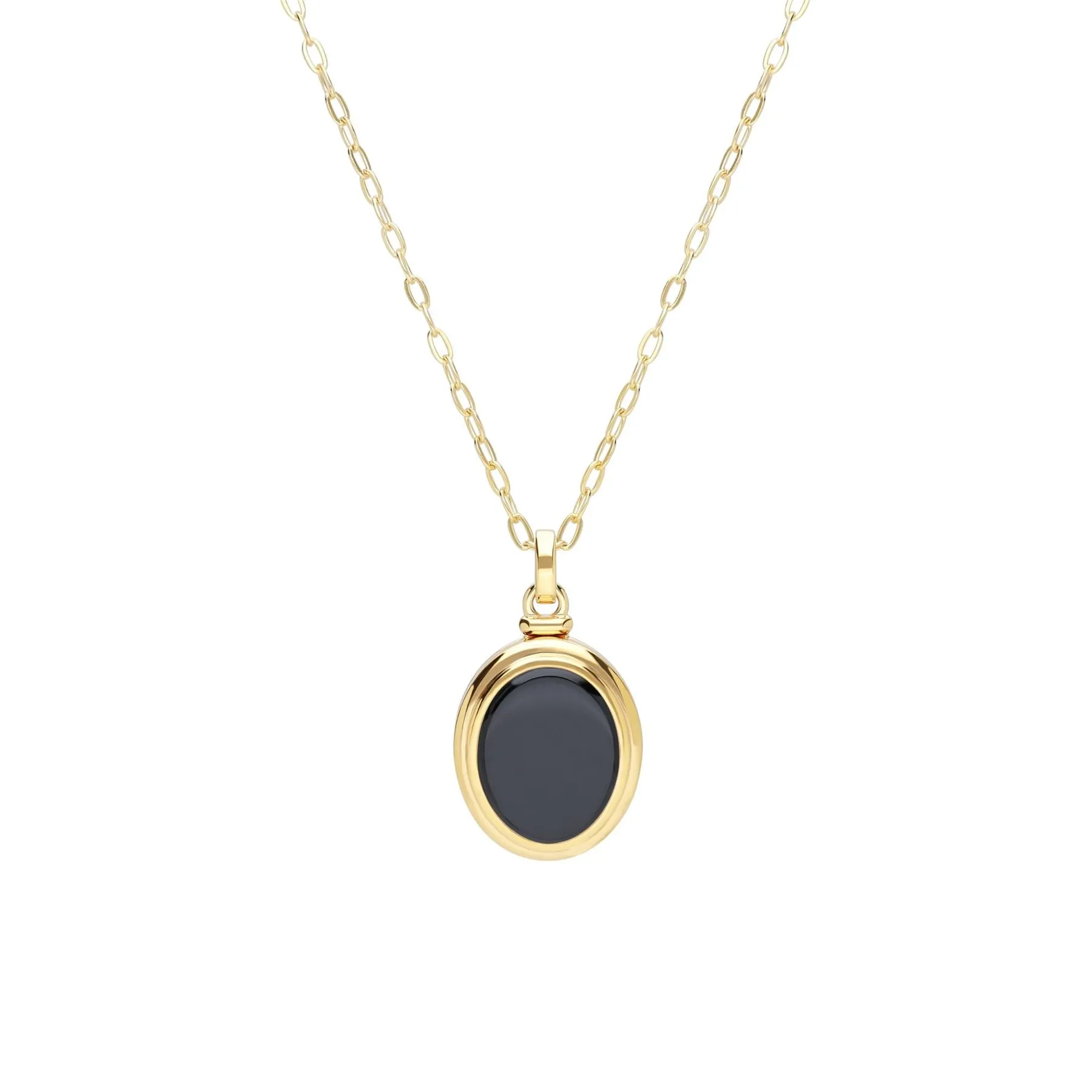Bona Fide Schwarzer Onyx Oval Medaillon