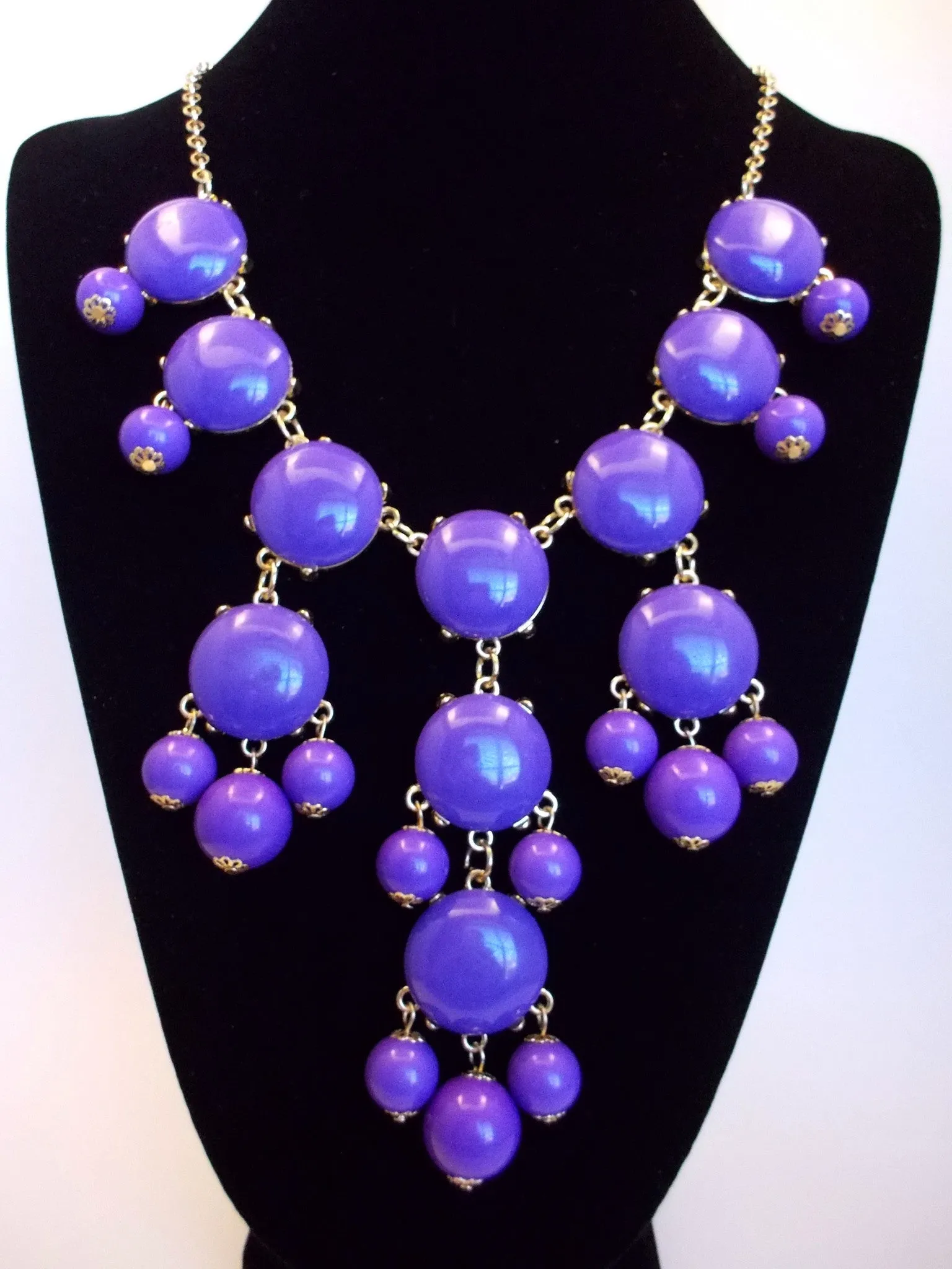 Bubble Statement Necklace- Purple