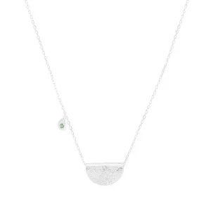 By Charlotte Lotus Birthstone Necklace (May), Silver