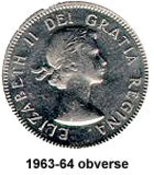 Canada Nickel 1964 5 cents  (Elizabeth II) 4.54gr .999