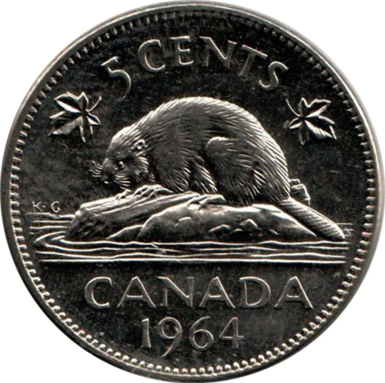 Canada Nickel 1964 5 cents  (Elizabeth II) 4.54gr .999