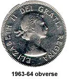 Canada Nickel 1964 5 cents  (Elizabeth II) 4.54gr .999