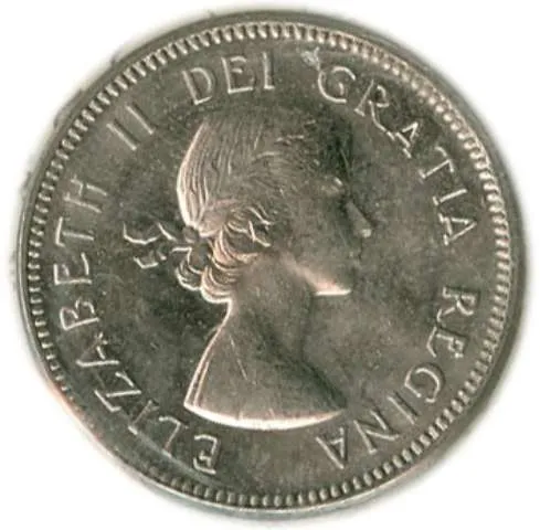 Canada Nickel 1964 5 cents  (Elizabeth II) 4.54gr .999