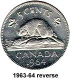 Canada Nickel 1964 5 cents  (Elizabeth II) 4.54gr .999
