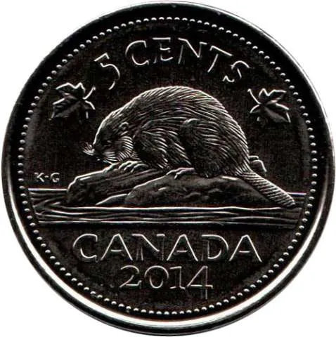 Canada Steel 2014 5 cents  (Elizabeth II) 3.95gr 0.945
