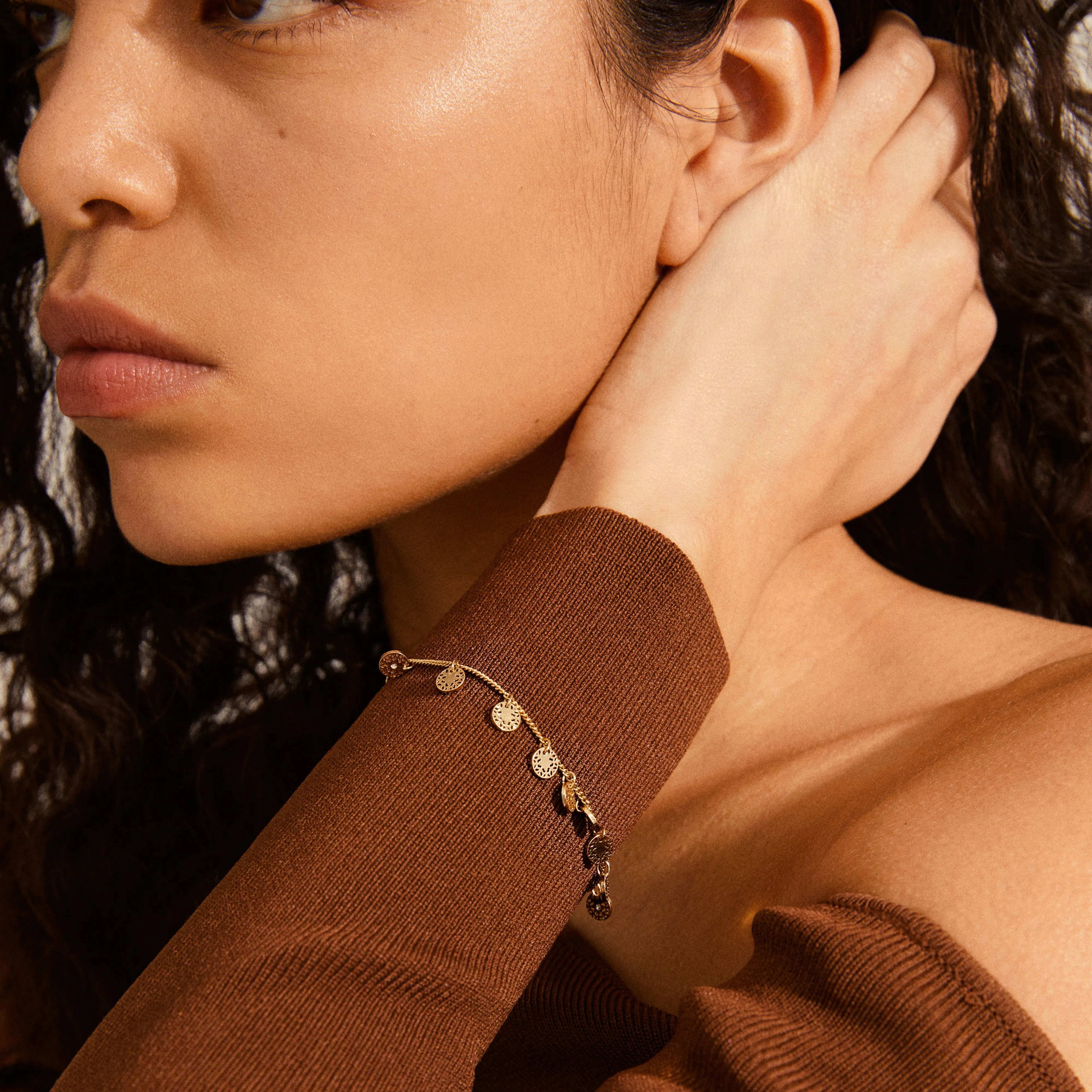 CAROL small fifigree coins bracelet rosegold-plated