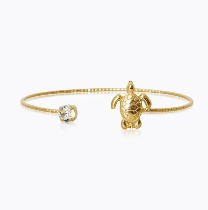 Caroline Svedbom Turtle Bracelet Gold Crystal