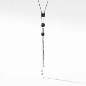 Chatelaine Y Necklace with Black Onyx and Diamonds