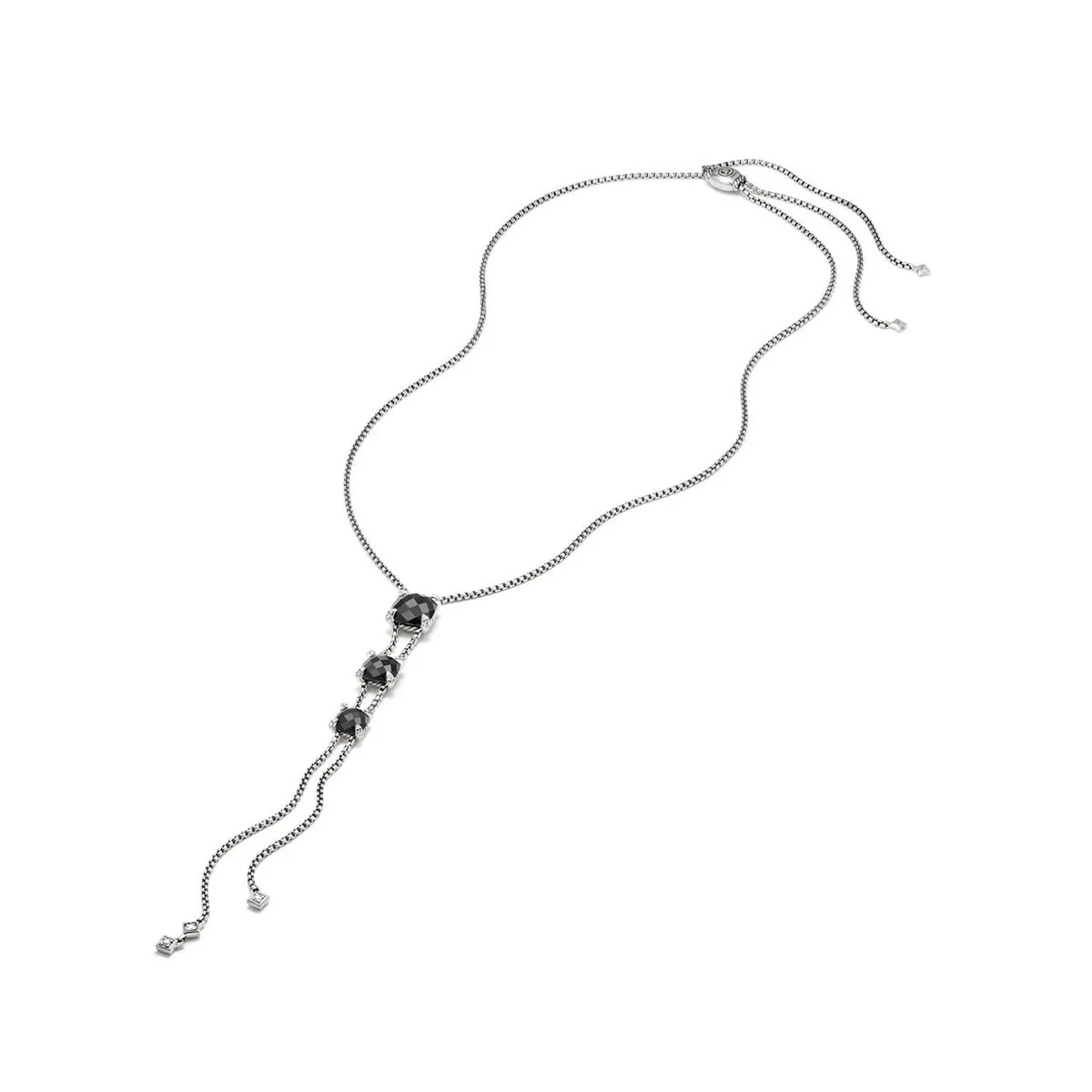 Chatelaine Y Necklace with Black Onyx and Diamonds