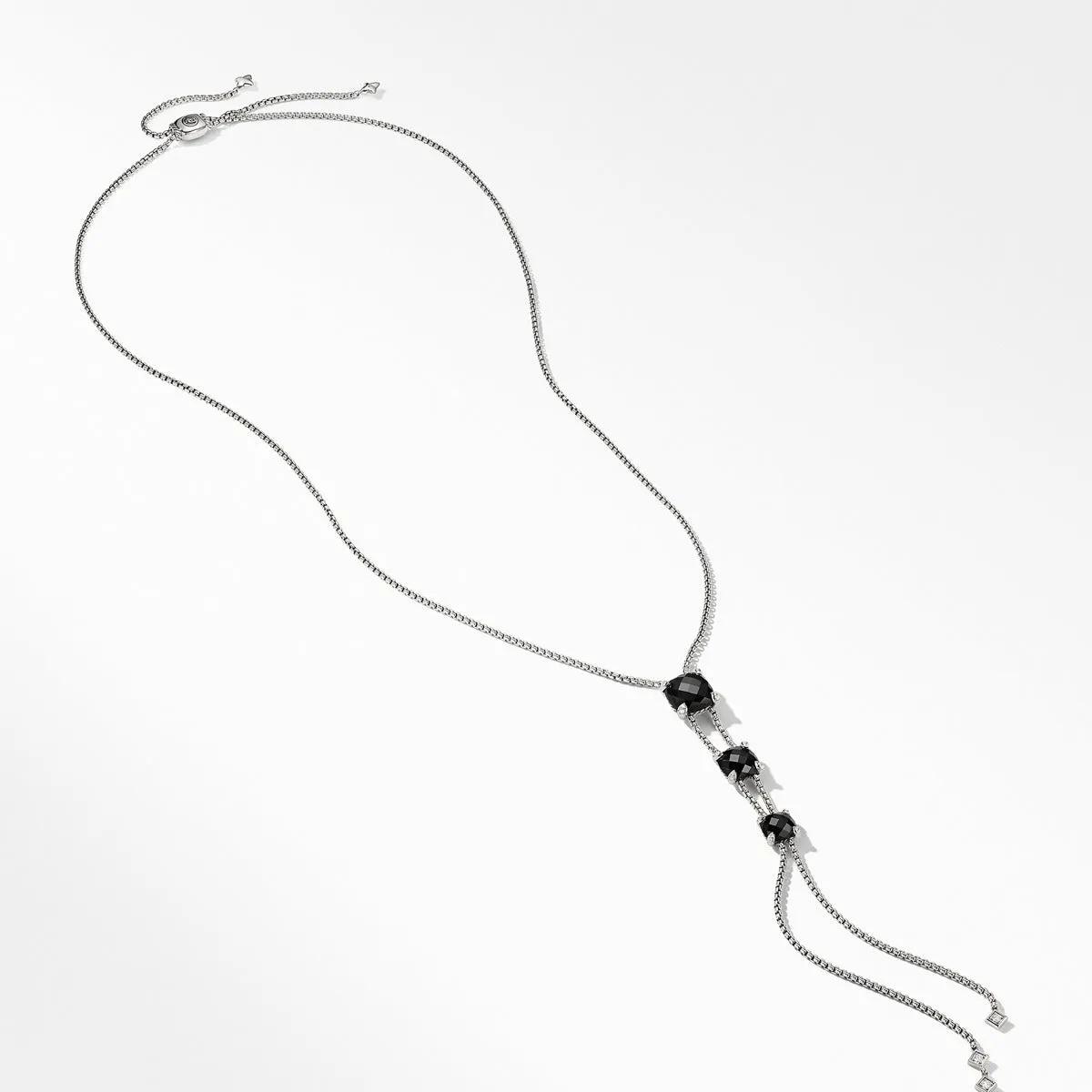Chatelaine Y Necklace with Black Onyx and Diamonds
