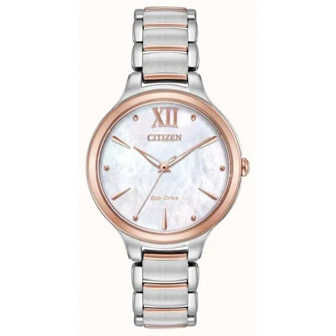 Citizen Womens Two Tone Rose Gold Watch EM0556-87D