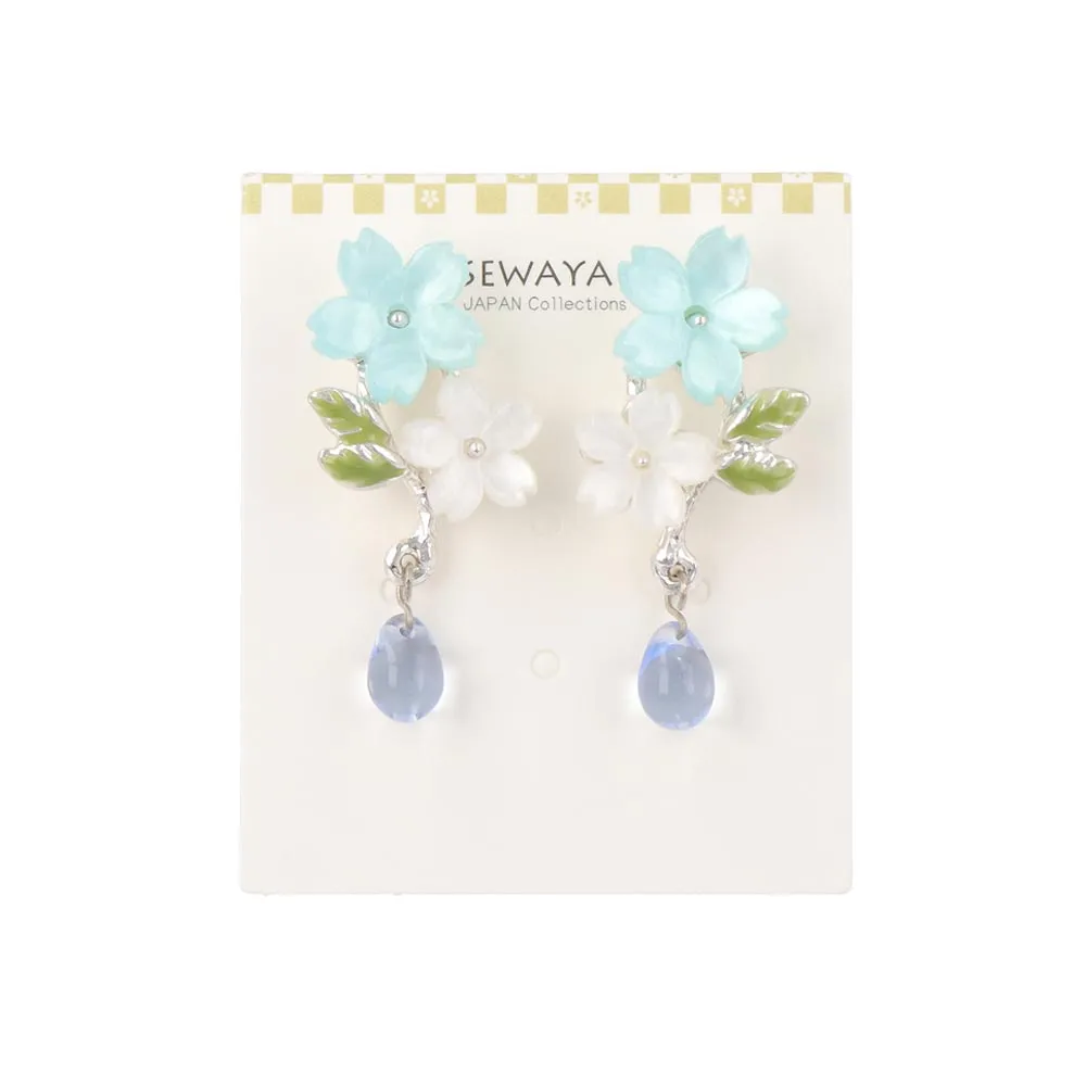 Coloured Sakura Drop Earrings