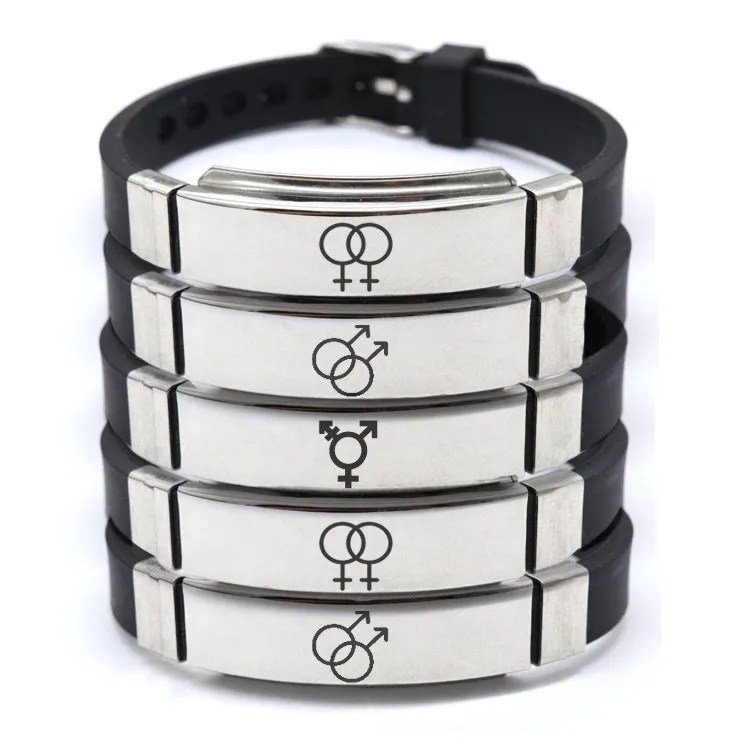 Commemorative Gift For Comrades With Logo Titanium Steel Silicone Bracelet