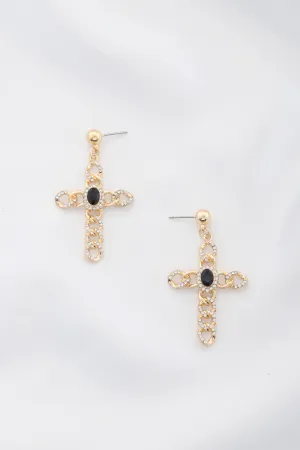 Cross Curb Link Dangle Earring